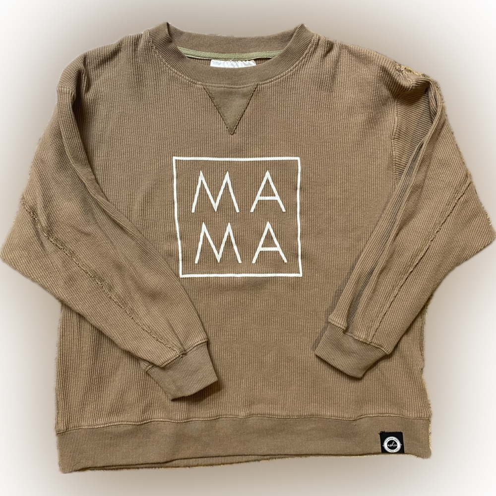 MAMA LABEL by Ashco - Waffle Crewneck